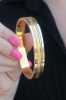316L Çelik Karışık Renk Gold İtalyan Zincir Detay Kadın Kelepçe - Thumbnail (2)