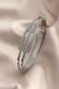 Çelik Gümüş Renk Taşlı Kaburga Model Kelepçe Kadın Bileklik - Thumbnail (1)