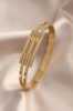 Çelik Gold Renk Kaburga Model Kelepçe Kadın Bileklik - Thumbnail (1)