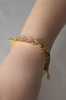 Gold Renk İkili Deniz Kabuğu Figür İnci Boncuk Detay Çelik Kadın Bileklik - Thumbnail (2)