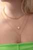 Gold Renk Kalp Figür Nazar boncuk Detay 3lü Kadın Kolye Clariss - Thumbnail (1)